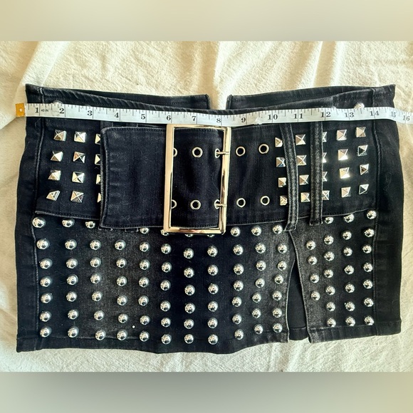 Dolls Kill Studded Black Denim Skirt - Picture 6 of 6